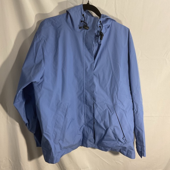 LANDS END LT BLUE GORE-TEX WEATHERPROOF RAIN JACKET WOMENS SIZE 14/16 - Picture 8 of 16